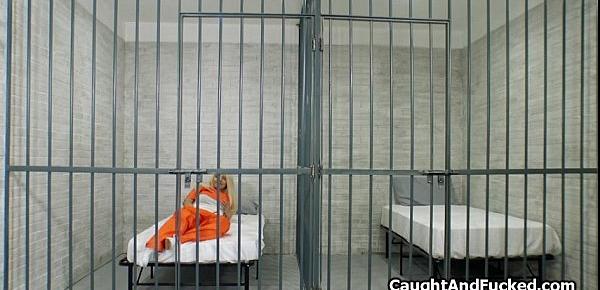  Horny blonde blows prison guard